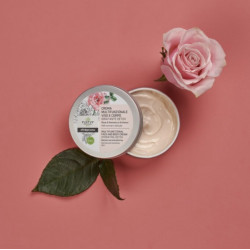 Crème corps hydratante detox Bio, à la rose de Damas et thé blanc